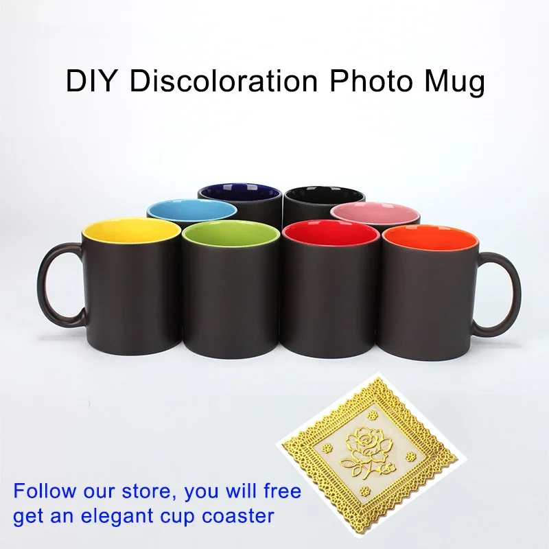 DIY Photo Black mug Magic Colo - Sublimation Mug White 评论和价格