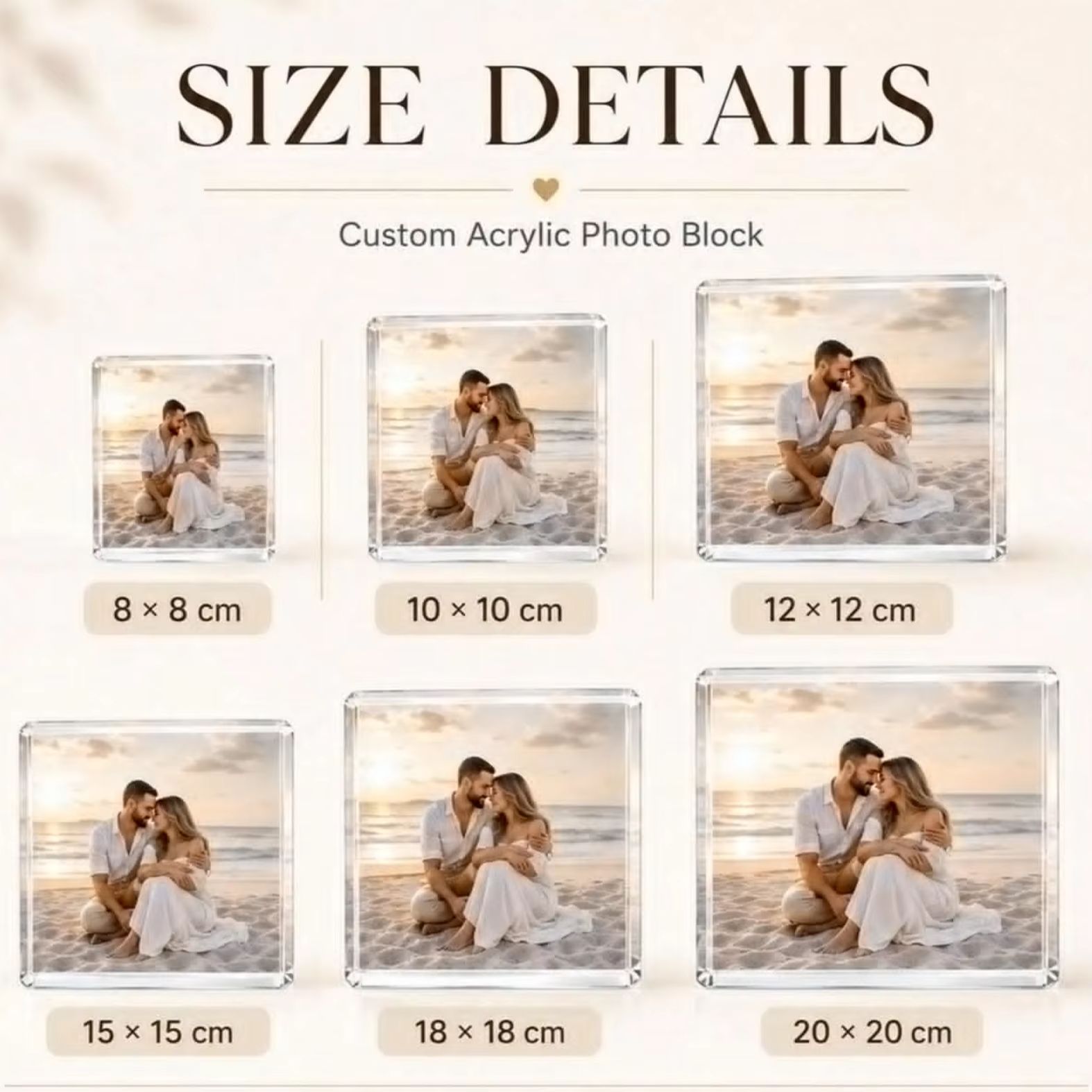 Custom Photo & Text Acrylic Bl - Photo Acrylic Block 评论和价格